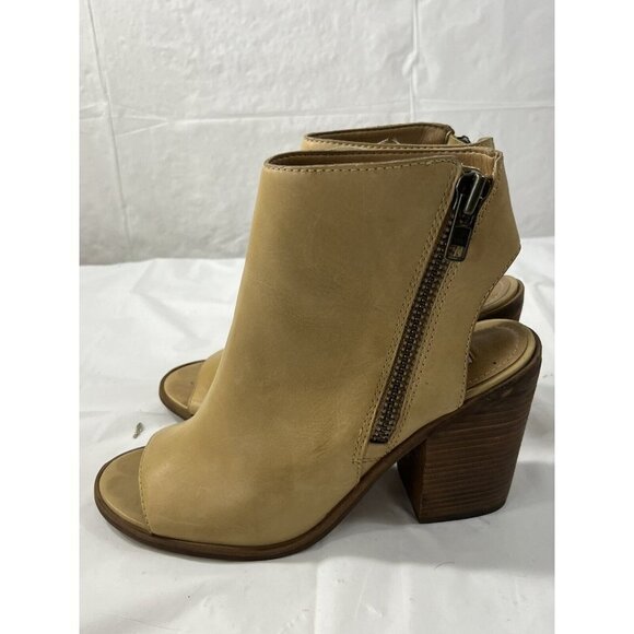 Steve Madden TERRAA Open Toe Booties Natural Leather Size 9.5 - Picture 4 of 15